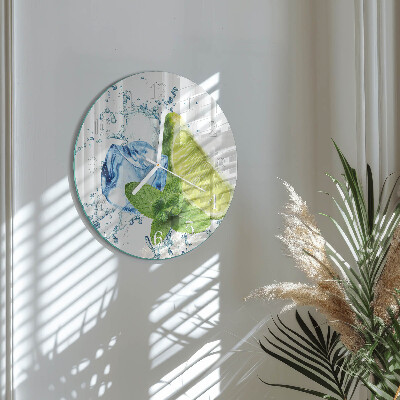 Round wall clock Lime and Mint