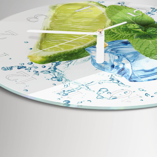 Round wall clock Lime and Mint