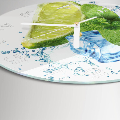 Round wall clock Lime and Mint