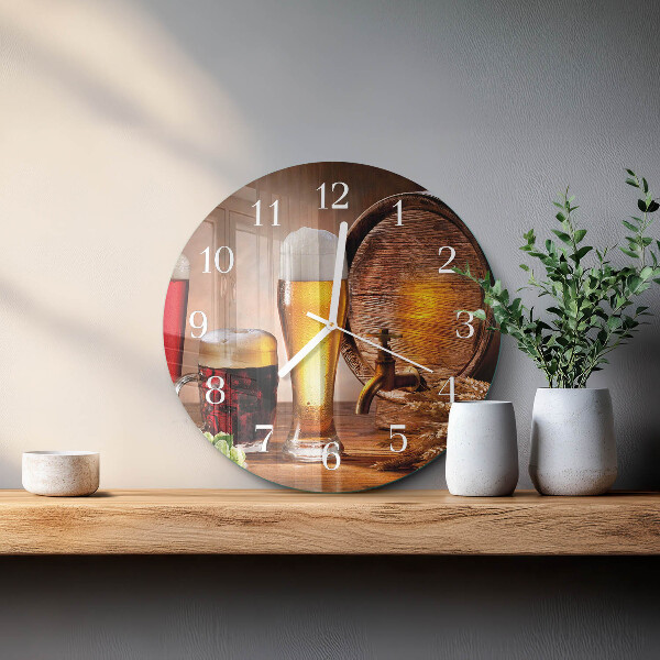 Round wall clock Beer Barrel