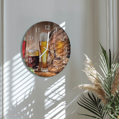 Round wall clock Beer Barrel