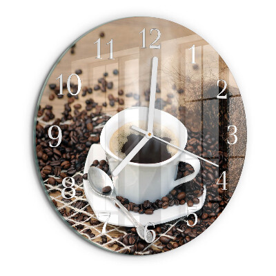 Round wall clock Cup of Coffee