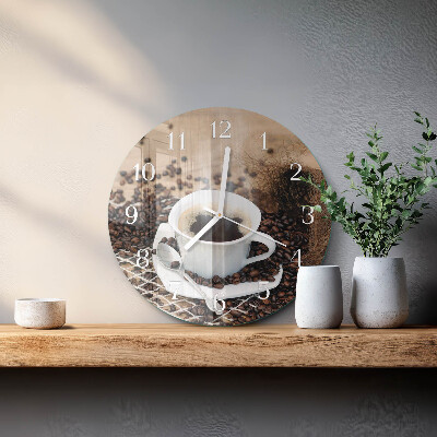Round wall clock Cup of Coffee
