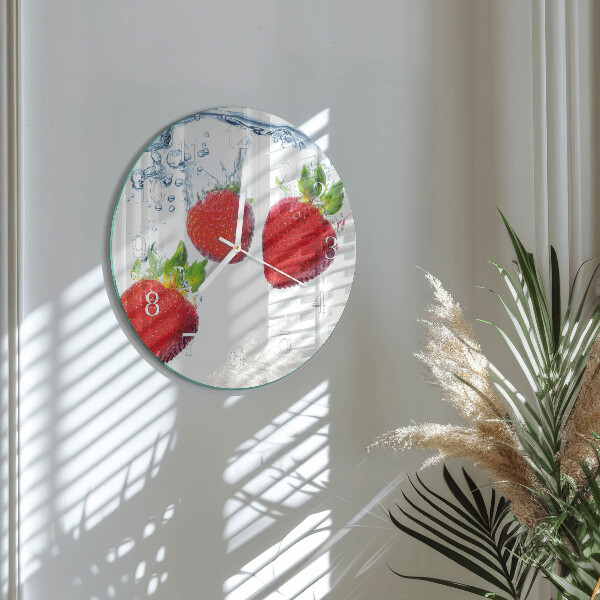 Round wall clock Strawberries
