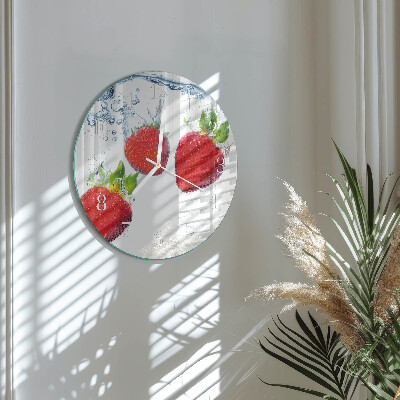 Round wall clock Strawberries