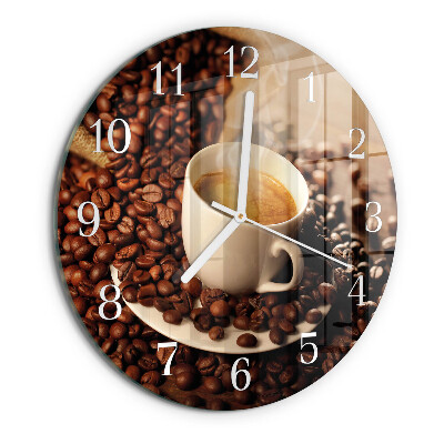 Round wall clock Cup of Coffee