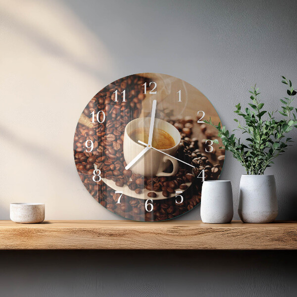 Round wall clock Cup of Coffee