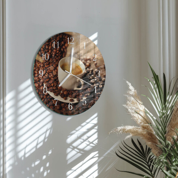 Round wall clock Cup of Coffee