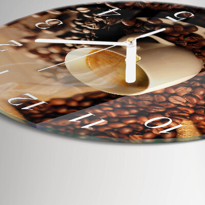 Round wall clock Cup of Coffee