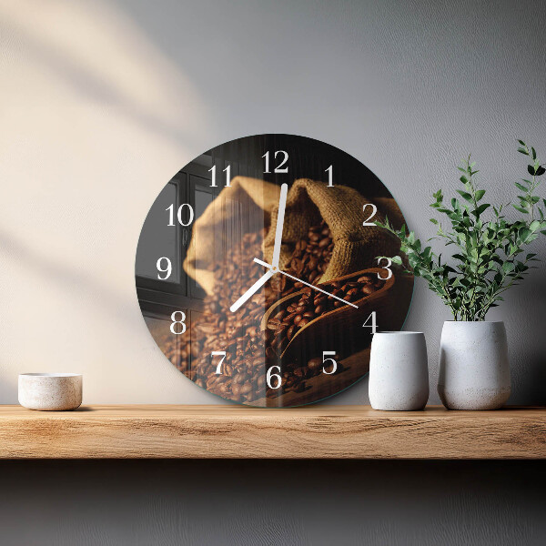 Round wall clock Coffee Beans
