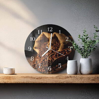 Round wall clock Coffee Beans