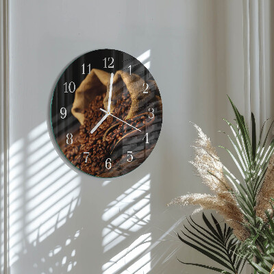 Round wall clock Coffee Beans