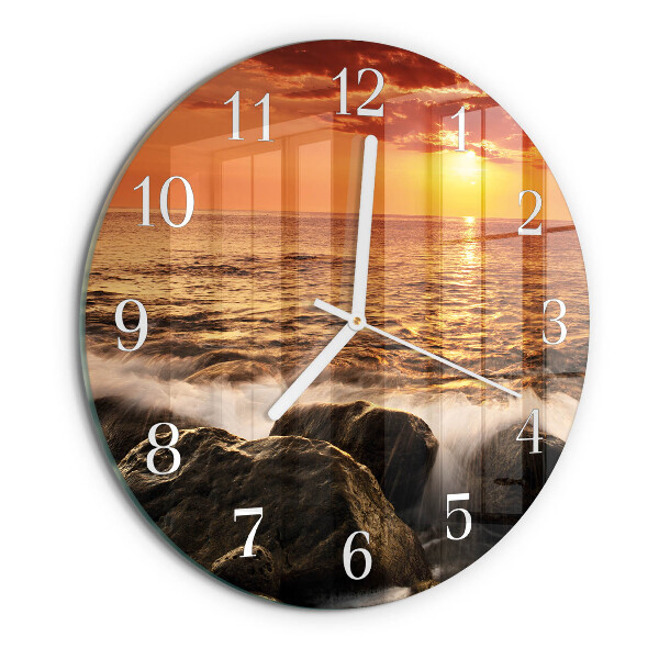 Round wall clock Sunset