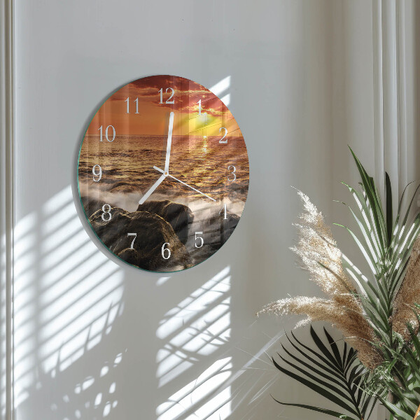 Round wall clock Sunset