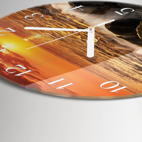Round wall clock Sunset