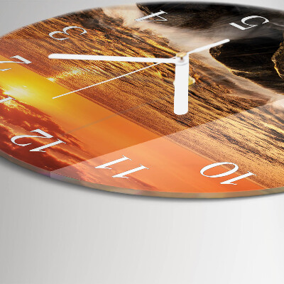 Round wall clock Sunset
