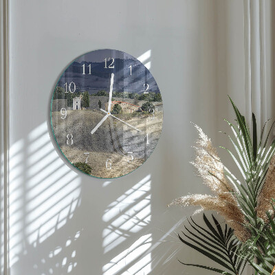 Round wall clock Landscape
