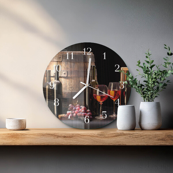 Round wall clock Wine Barrel