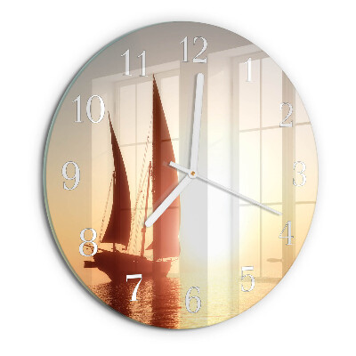 Round wall clock Sailboat