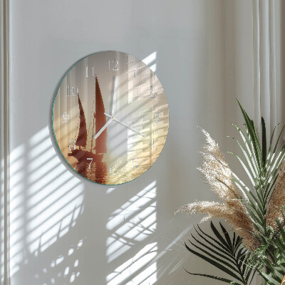 Round wall clock Sailboat