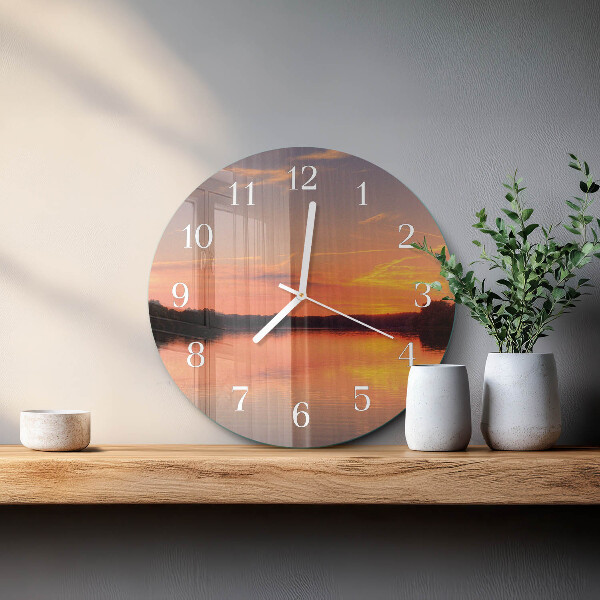 Round wall clock Sunset