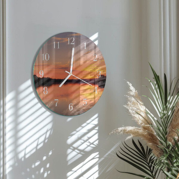 Round wall clock Sunset