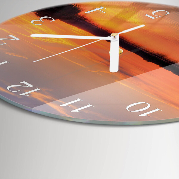 Round wall clock Sunset