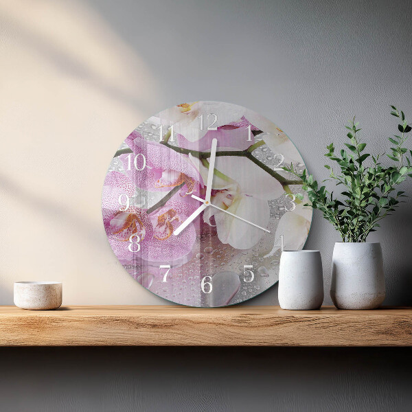 Round wall clock Orchid