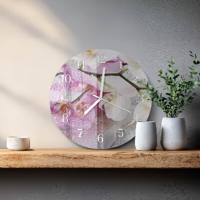 Round wall clock Orchid