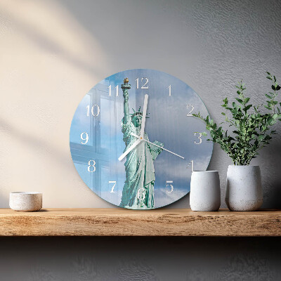 Round wall clock Statue of Liberty