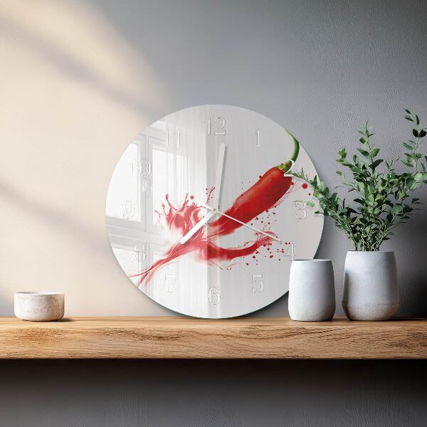 Round wall clock Chili pepper