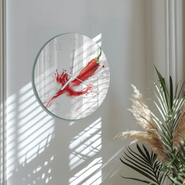 Round wall clock Chili pepper