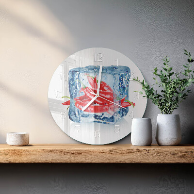 Round wall clock Chili with Ice Cream