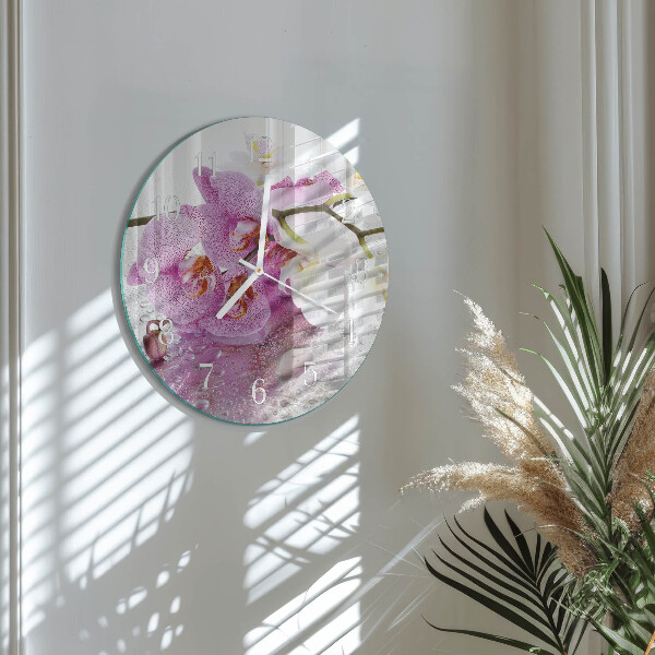 Round wall clock Orchid