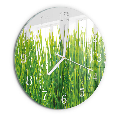 Round wall clock Grass