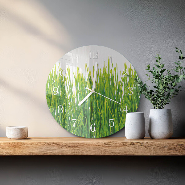 Round wall clock Grass