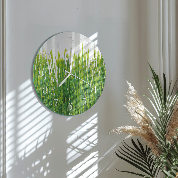 Round wall clock Grass