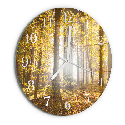 Round wall clock Autumn in the Forest