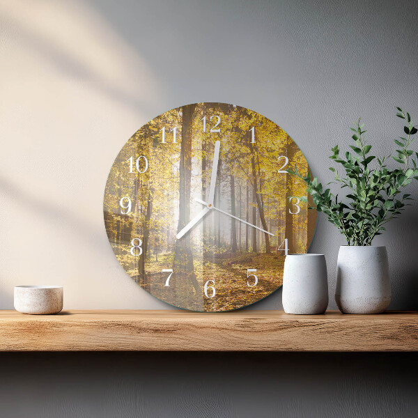 Round wall clock Autumn in the Forest