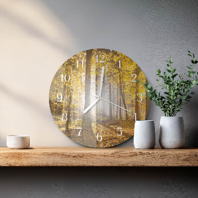 Round wall clock Autumn in the Forest