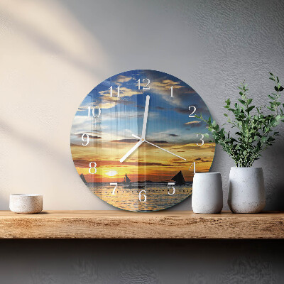 Round wall clock Sunset