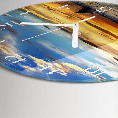 Round wall clock Sunset