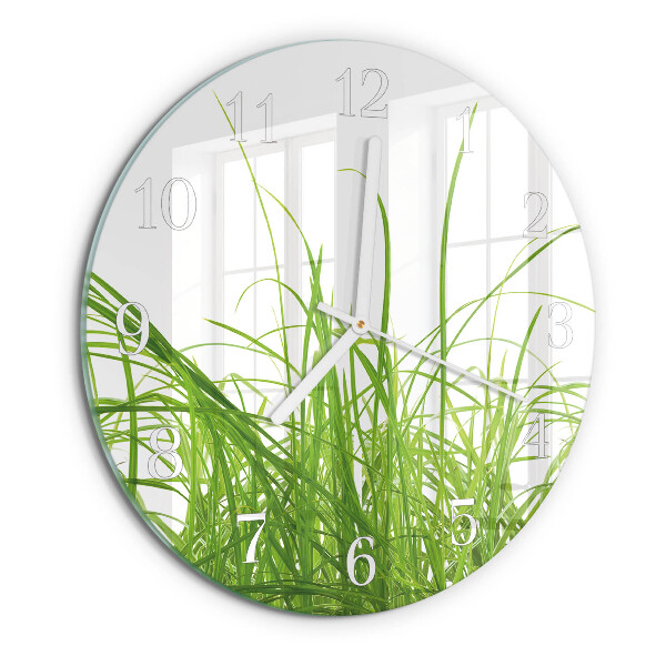 Round wall clock Grass