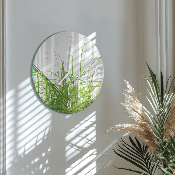 Round wall clock Grass