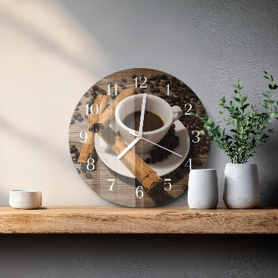 Round wall clock Cinnamon Coffee