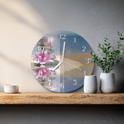 Round wall clock Water Stones