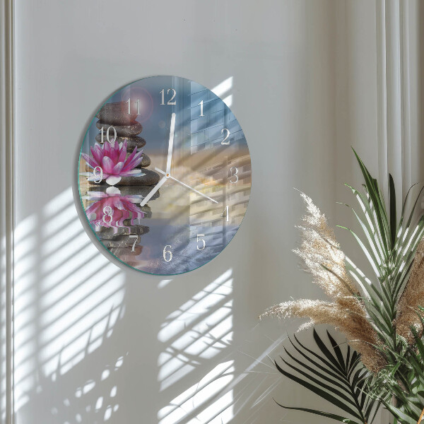 Round wall clock Water Stones