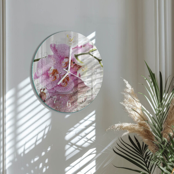 Round wall clock Orchid