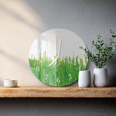 Round wall clock Grass
