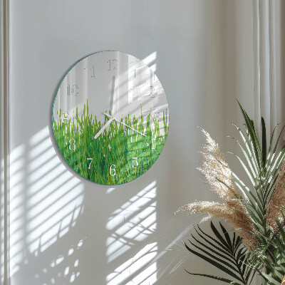 Round wall clock Grass